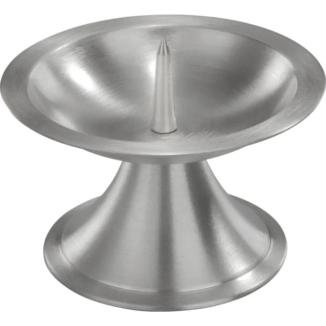 Trend Candles Kaarsenhouder - zilver - metaal - 11 cm - voor stompkaars 7-8 cm - mat