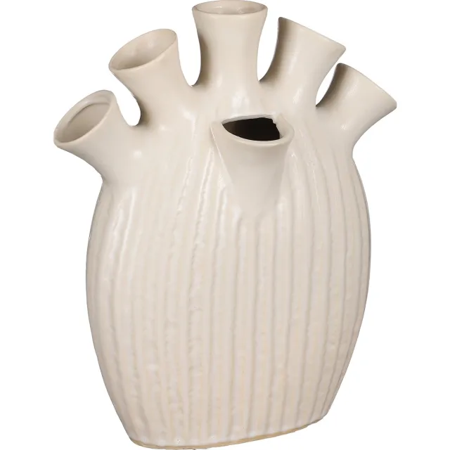 Mica Decorations Saul Tulpenvaas - L26 x B14 x H30,5 cm - Creme Créme