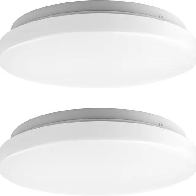 LED's Light LED Plafondlampen - 12W - 4000K - IP44 spatwaterdicht - 2 x Plafonnière ⌀ 27 cm