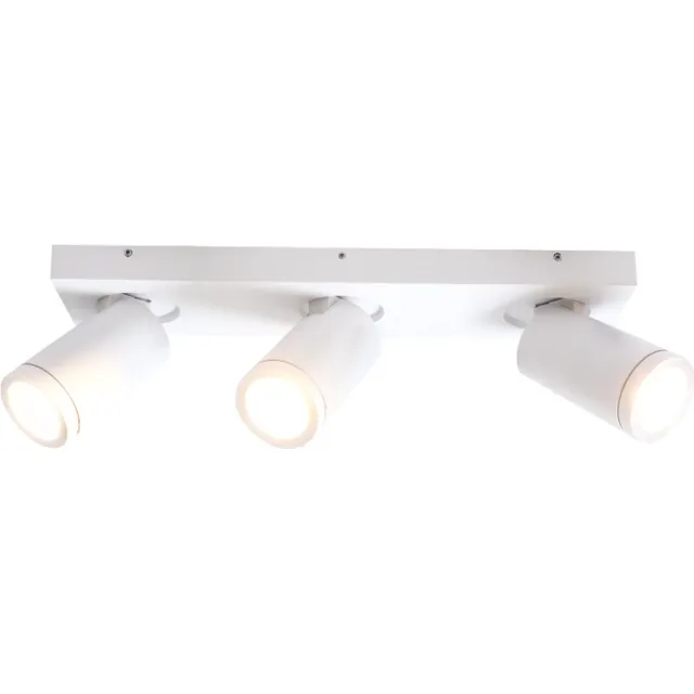 Olucia KENAN - Plafondlamp - Wit - 3L - Geschikt voor Badkamer - Vorm: Rechthoek