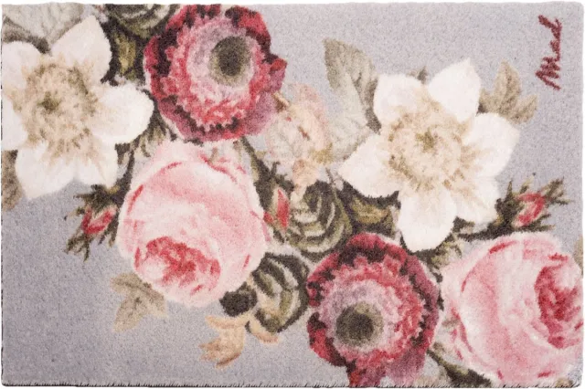 Mad About Mats Melody - bloemen - deurmat - schoonloop/scraper - wasbaar - 50x75 Roze