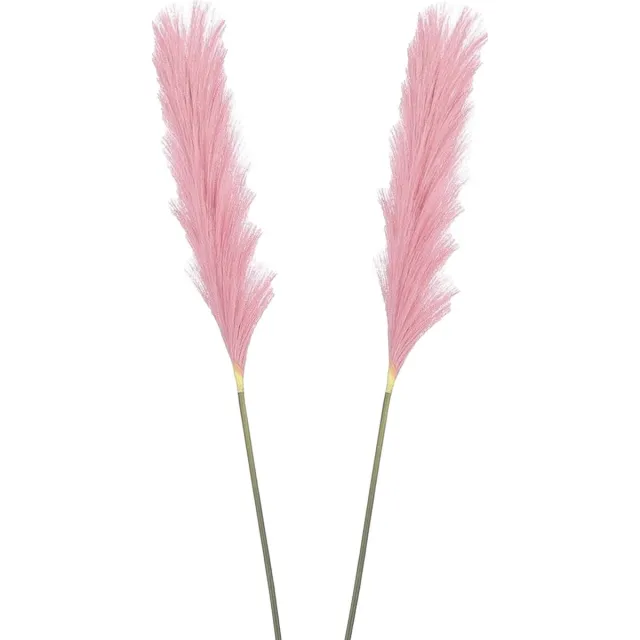 Mica Decorations Pluimgras losse steel/tak - 2x - roze - 104 cm - Decoratie kunst bloemen