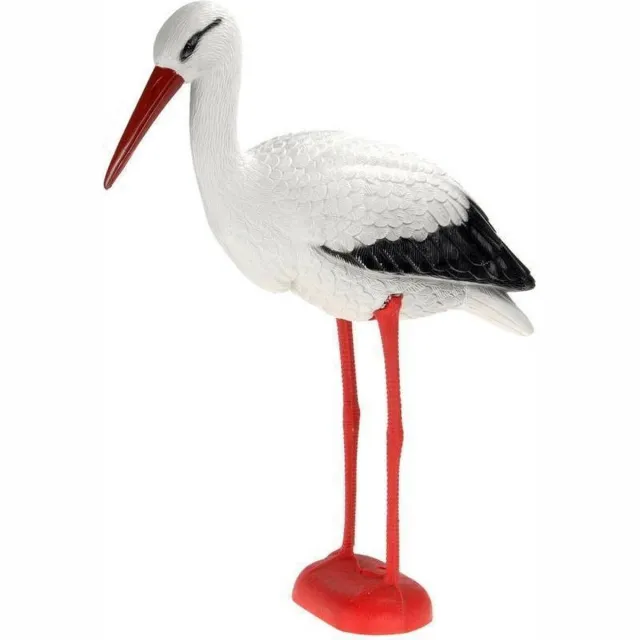 Pro Garden Tuindecoratie Ooievaar dierenbeeld - kunststof - 78 cm - vogelverschrikker Multi