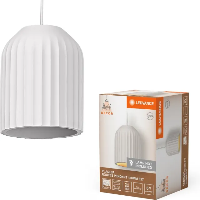 LEDVANCE Decor Plaster Routes Hanglamp 150 1XE27 Wit