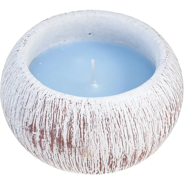 Viana Citronella Kaars Blauw Keramiek Schaal Vintage Balkon H8cm