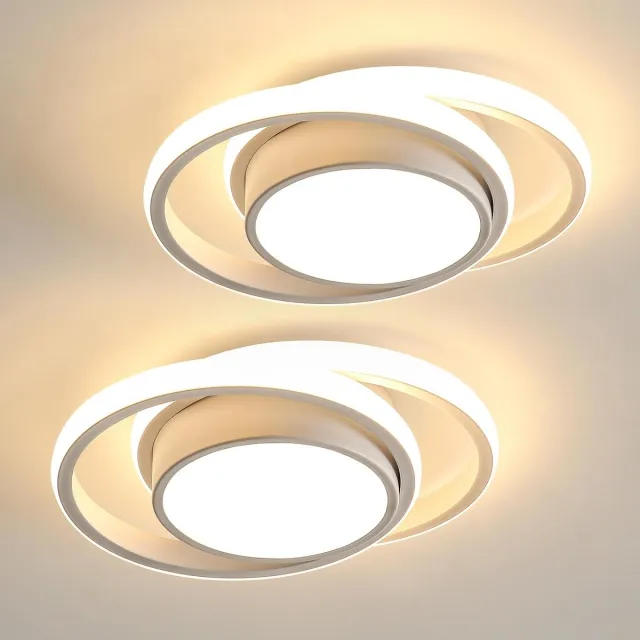 Goeco Plafondlamp - 27cm - LED - 32W - 2 Stuks Plafondlamp - 3000K Wit