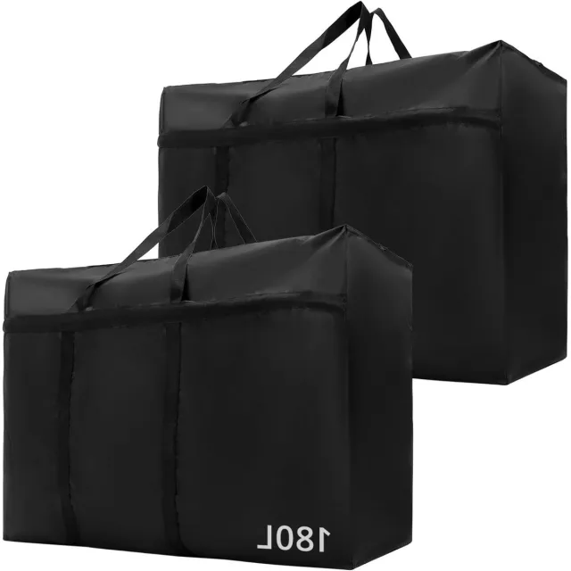 HHS Opbergtas met ritsen en waterdichte draagtassen van Oxford-stof - 2 stuks - voor kleding, beddengoed en meer - 100x58x28cm. Any