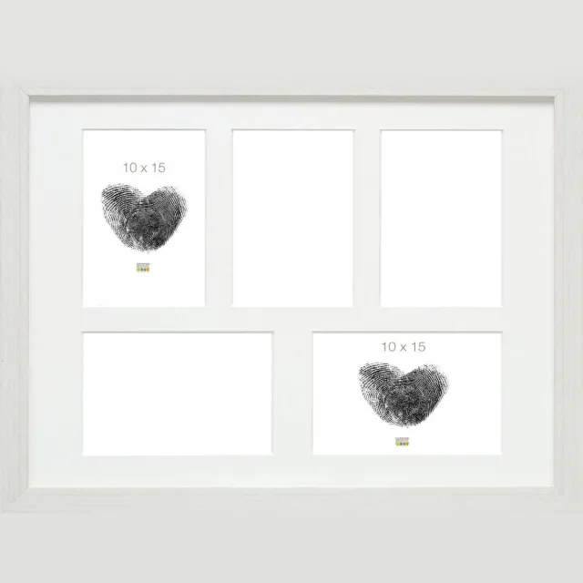 Deknudt Frames multifotolijst - wit - collagelijst voor 5 foto's 10x15 cm - met passe-partout