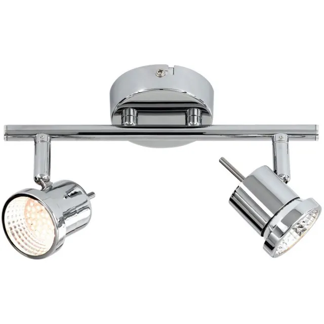 Wofi Plafondlamp 2 vlammen LED plafondlamp verlichting track plafondspot met beweegbare spots, zwenkbare spot, 2x LED 5W 400lm warm wit, L 25 cm zilver