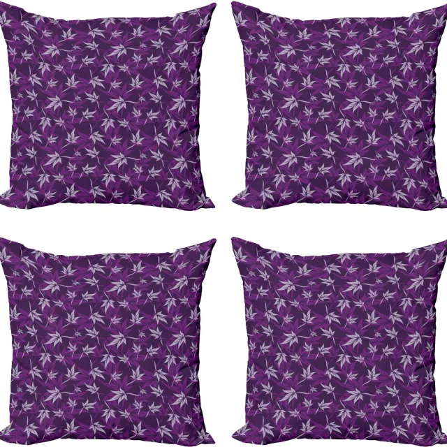 ABAKUHAUS Decoratieve kussenhoes 40x40 cm – Paars – Dubbelzijdig bedrukt – 4-pack Lila