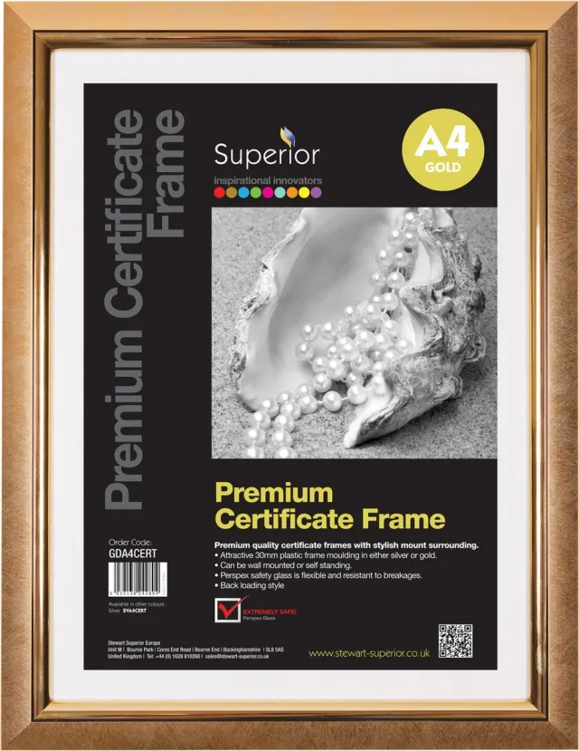 Seco fotolijst - A4 - 21 x 29.7cm - goud - 30mm frame