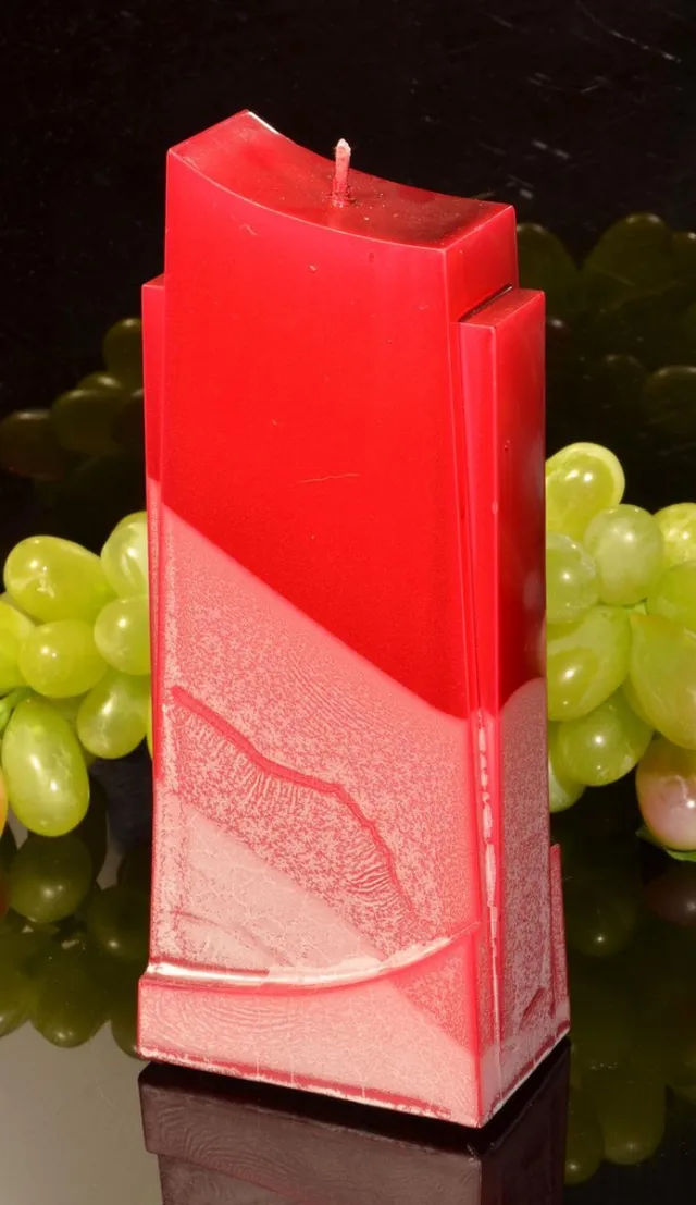 MilaNNE Apollo kaars, ROOD METALLIC, hoogte 16 cm