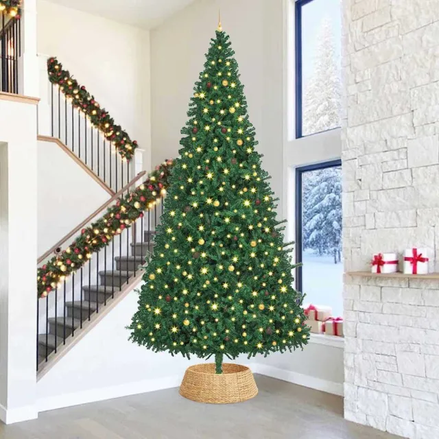 vidaXL Kerstboomkraag Rond Naturel Dia. 90 x 28 cm Waterhyacint Bruin