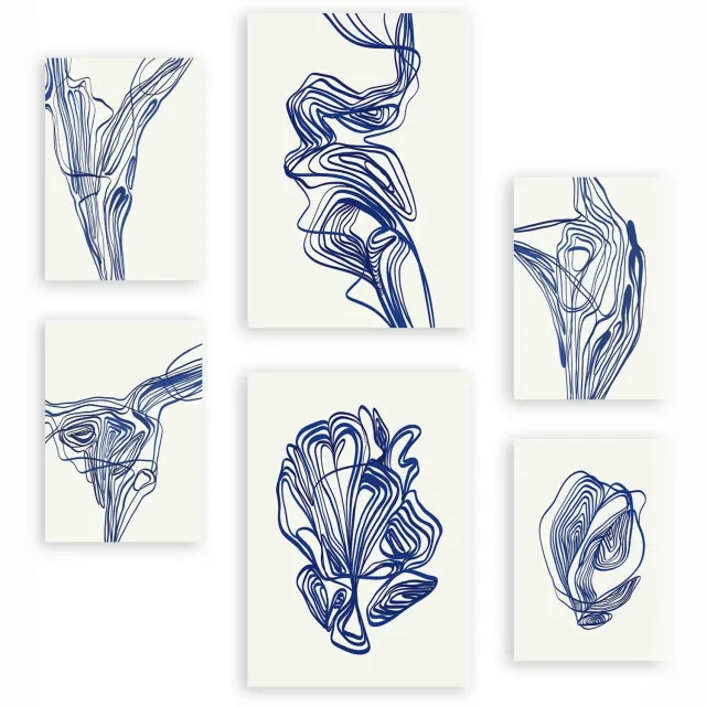 Nacnic Set van 6 Abstracte Decoratieve Posters A4/A3 - Merkloos