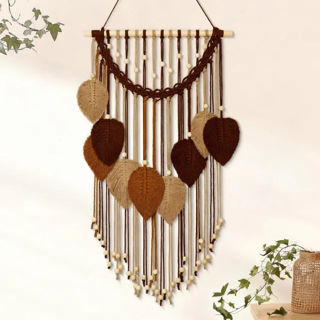 Unyqoos Boho Chic Wandtapijt in Kaki Bruin voor Slaapkamer en Woningdecoratie