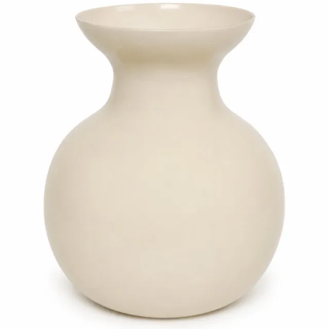 by Mooss Vaas Ø27 x 30 cm - Beige - Hoogglans - Modern - Luxe - Design - Glanzend - Stijlvol - Elegant - Chique - Trendy - Decoratief - Woondecoratie