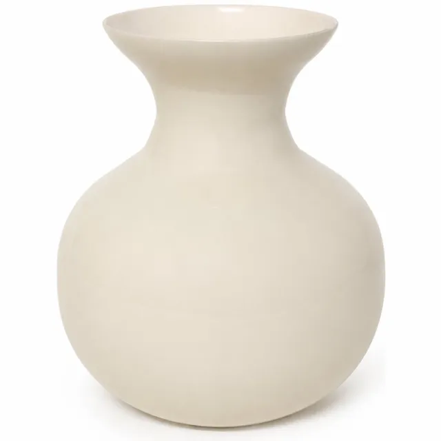 by Mooss Vaas Ø23 x 26 cm - Beige - Hoogglans - Modern - Luxe - Design - Glanzend - Stijlvol - Elegant - Chique - Trendy - Decoratief - Woondecoratie