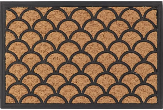 Luance Warm Welcome Deurmat - anti slip - rechthoek - golf patroon - 60 x 40 cm - buiten - schoonloopmat Lichtbruin