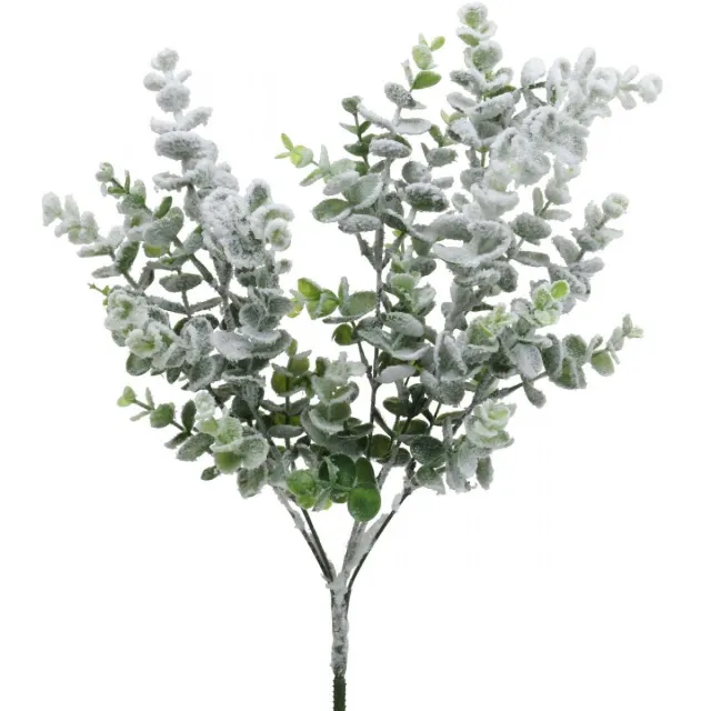 Viana Kunst eucalyptus tak besneeuwd deco tak eucalyptus Kerst 48cm groente