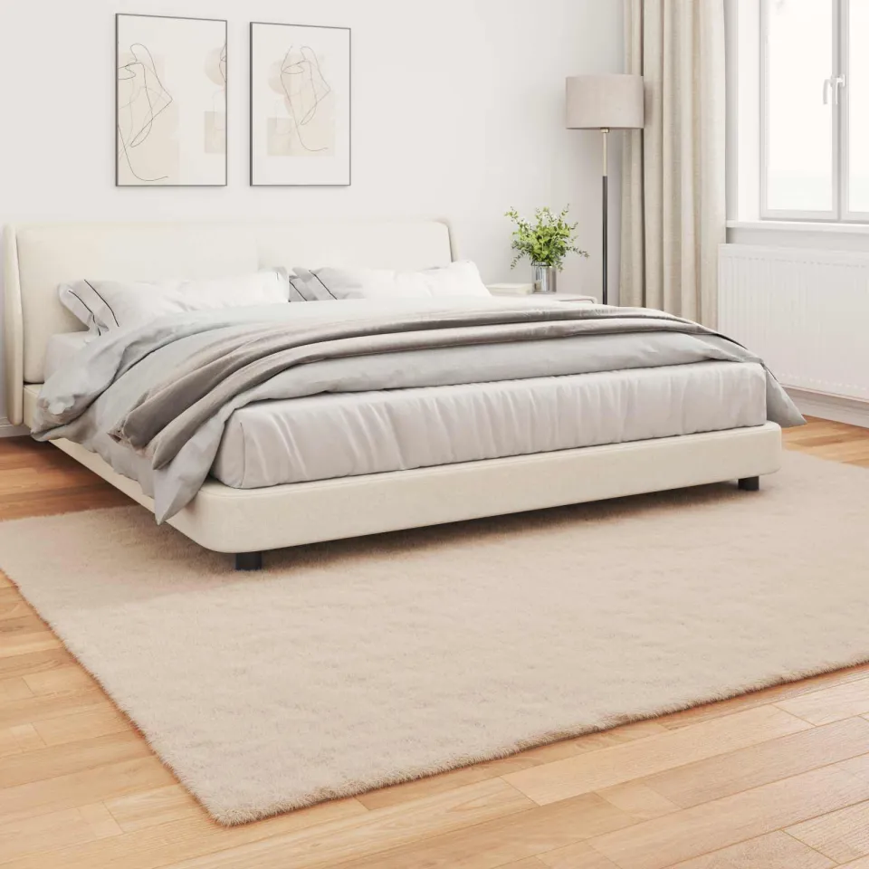vidaXL Antislip vloerkleed van imitatie konijnenbont OLITE Taupe, foto 3