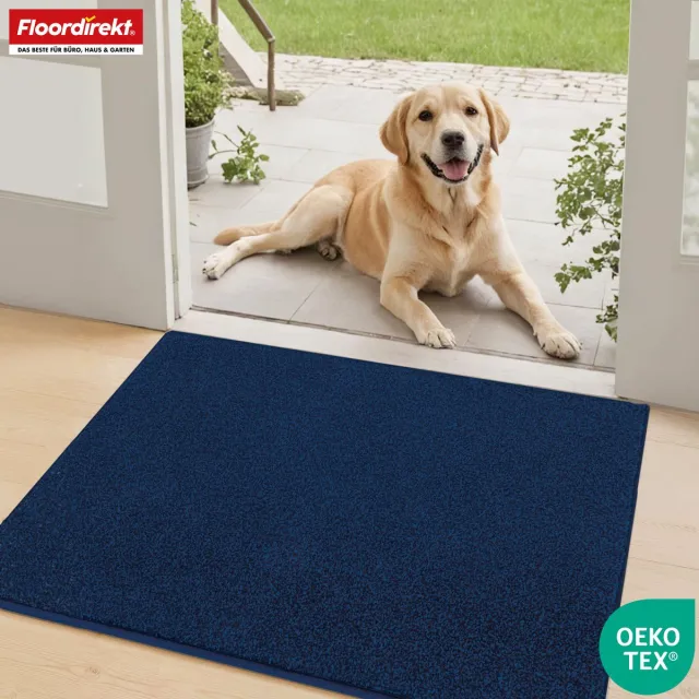 Floordirekt Schoonloopmat Nasa - Zachte & Waterabsorberende Deurmat - Donkerblauw 80 x 120 cm - Voor Binnen & Buiten - Antislip Onderzijde - Verkrijgbaar in 5 Kleuren & 8 Maten