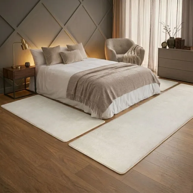 Floordirekt Slaapkamen vloerkleed - Dynasty - Creme - 1 Loper 67 x 250 cm + 2 Loper 67 x 140 cm Crème