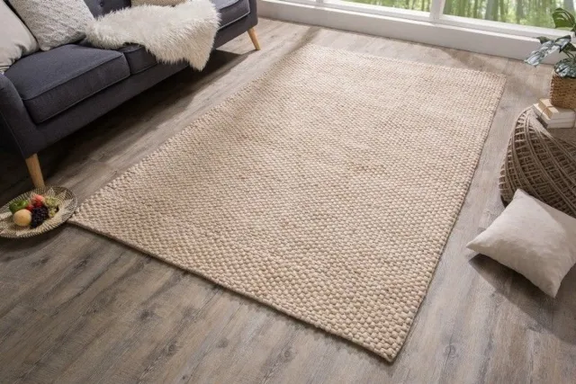 Invicta Interior Handgemaakt tapijt WOL beige van wol - 38761 Zie omschrijving