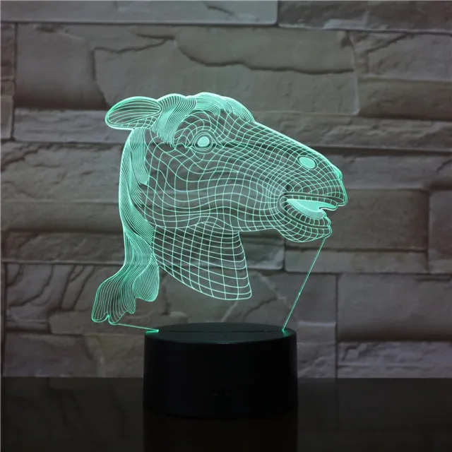 MC Living 3D Led Lamp Met Gravering - RGB 7 Kleuren - Paard