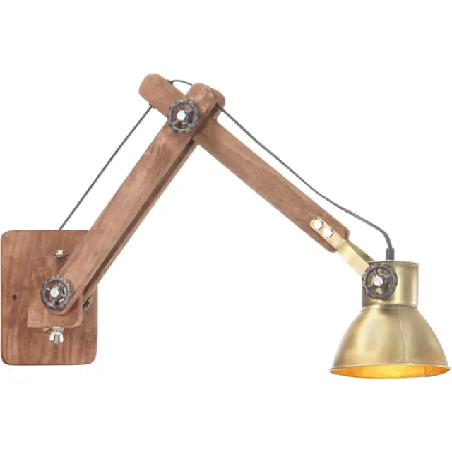 vidaXL Wandlamp industrieel rond E27 messingkleurig Bruin