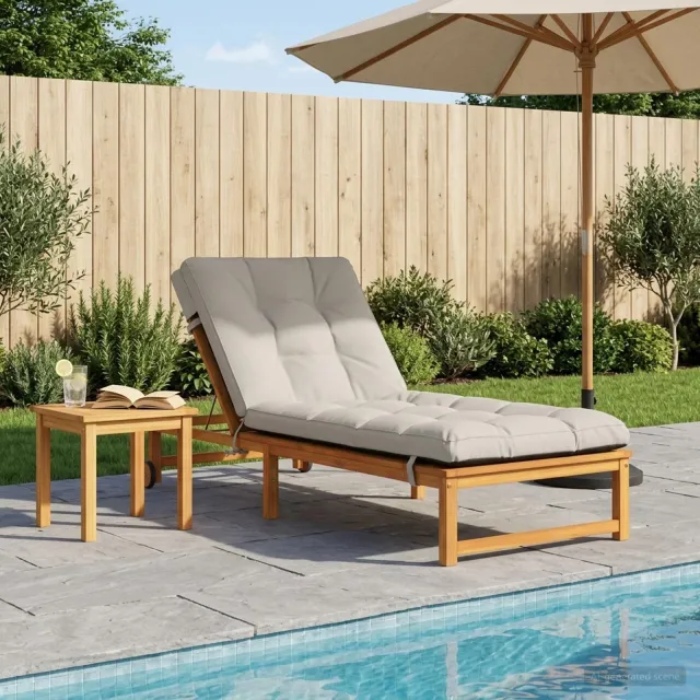 vidaXL Ligstoel Kussen VIANEN 100% Polyester Wit 200 x 80 x 8 cm