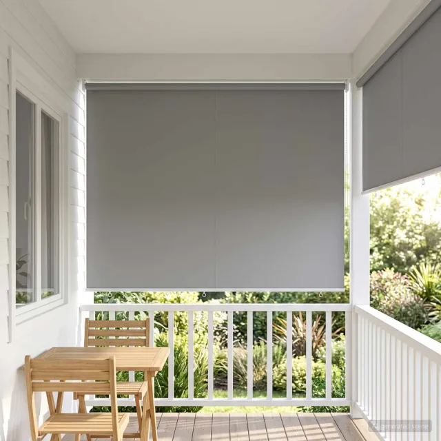 vidaXL Buitenrolgordijn UV-bescherming Lichtgrijs 200 x 140 cm (B x H)