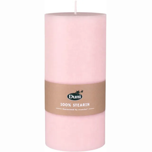 Duni cilinderkaarsen/stompkaarsen - roze - 15 x 7 cm - 50 branduren - geurloze kaarsen