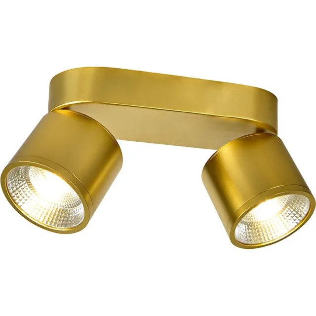 Olucia THOMAS - Plafondlamp - Messing - 2L - Vorm: Cilinder