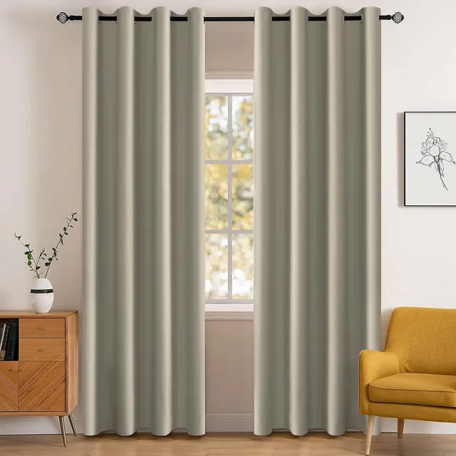 Equivera Gordijnen Kant en Klaar met Haakjes - Gordijn Kant en Klaar - Gordijnen Kant en Klaar Ringen " Beige