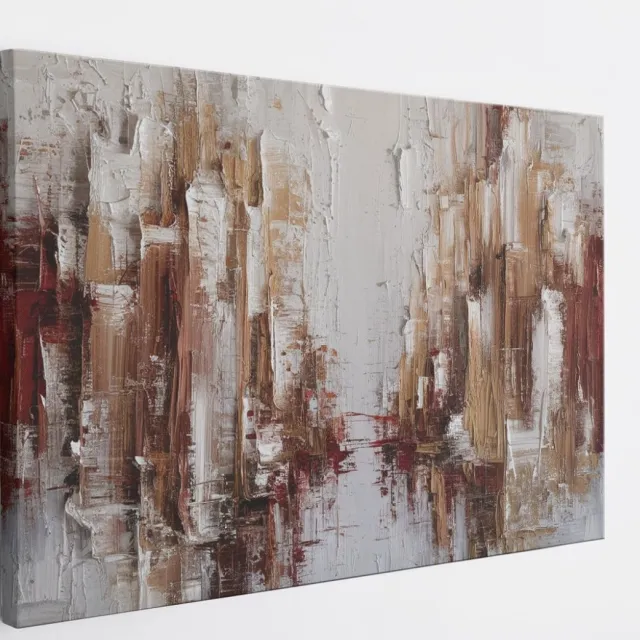 Saammp Canvas Schilderij - Bruin - grof - Abstract - 90x60 - Foto op canvas - Wanddecoratie - Muurdecoratie Woonkamer - Slaapkamer decoratie - Canvas Print Multicolor