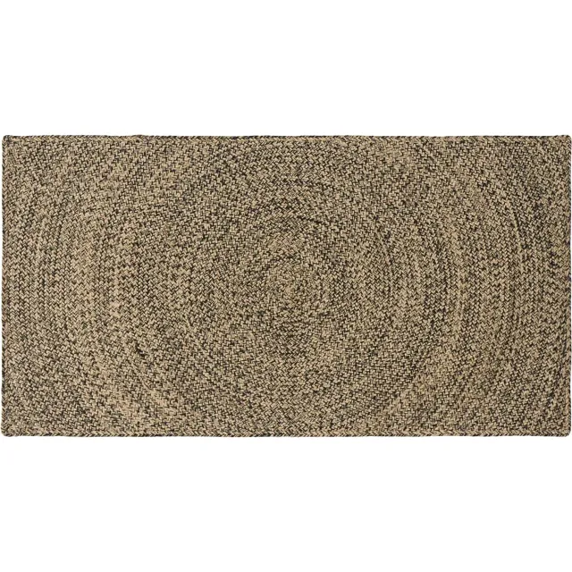 vidaXL Gebied Tapijt Naturel en Zwart 100 x 200 cm Jute Bruin
