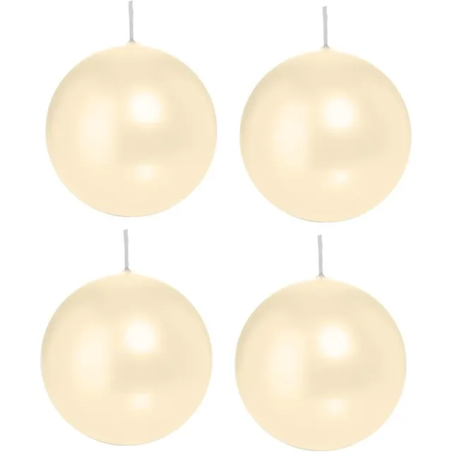 Trend Candles Bolkaars glad - 1x - creme wit - 8 cm - 25 branduren - ronde kaarsen