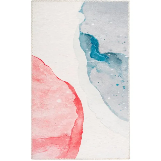 Padiro design laagpolig vloerkleed 200 x 290 cm - oudroze - modern abstract ontwerp - voor vloerverwarming - van polyester en katoen
