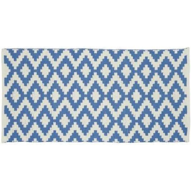 WestWing Handgeweven Vloerkleed wol Napua ecru-blauw - buitentapijt