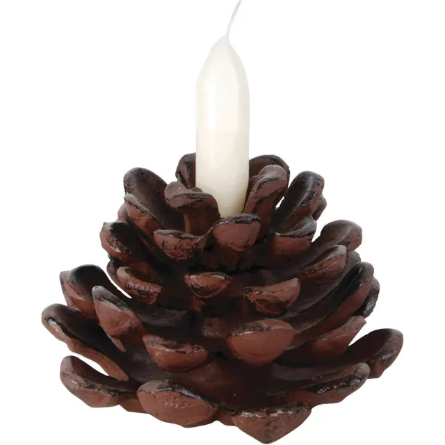 Esschert Design Dennenappel kandelaar groot Bruin