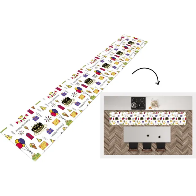 KitchenYeah Keukenloper - Keukenmat - Design - Verjaardag - Feest - Keuken vloerkleed Multicolor