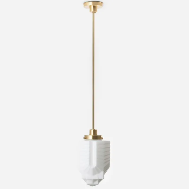 Coloured by Art Hanglamp ''Chrysler'' 20's Messing - Art Deco Trade