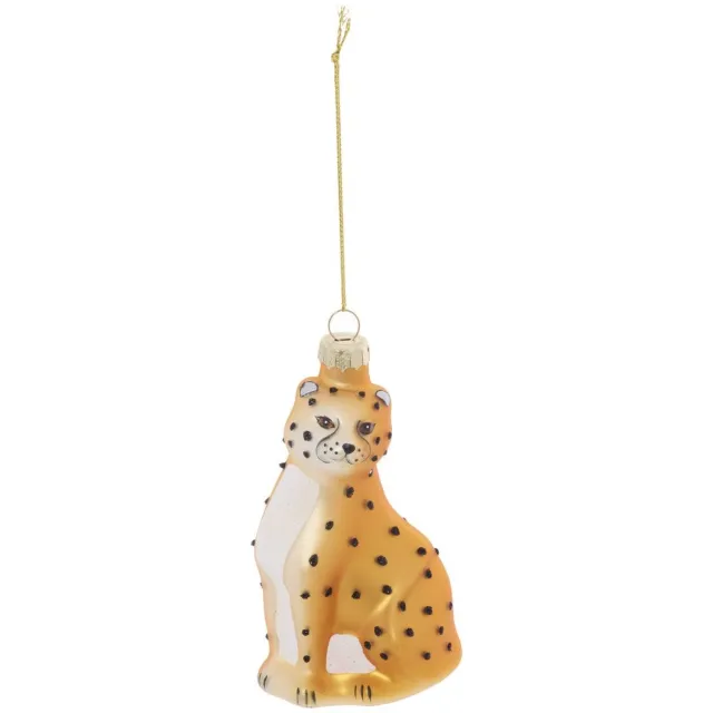 Feeric lights & Christmas Gouden glazen hangers in de vorm van een luipaardboom, 11 cm Dore