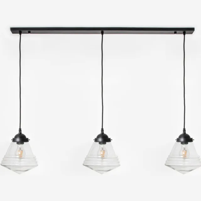 Coloured by Art 3 x Luxe School Small Helder lampen aan plafondbalk Moonlight - Art Deco Trade Wit