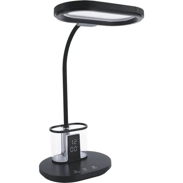 STRÜHM ELIPSO - LED Bureaulamp - Tafelverlichting - 12w - Aanpasbare Kleur CCT - 980 Lumen - Rond - touch dimmer - Aluminium - Zwart