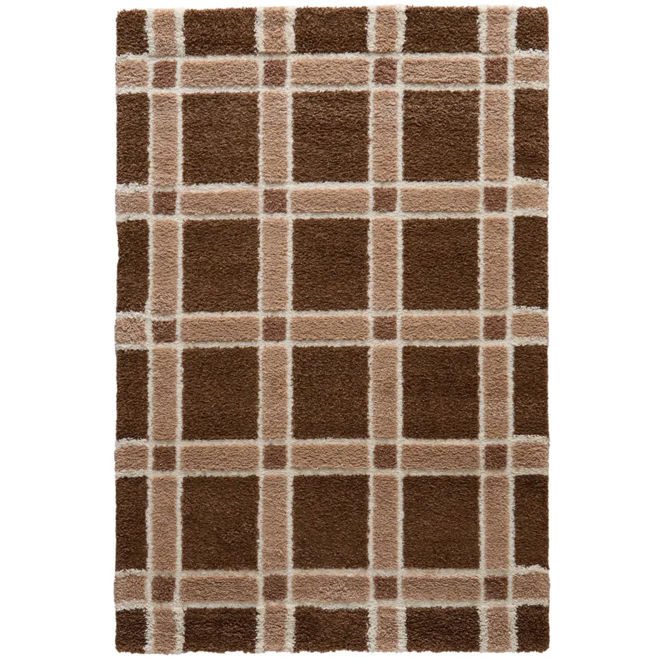 NOUS Living Embrace vloerkleed donkerbruin donkerbruin/oudroze/off white