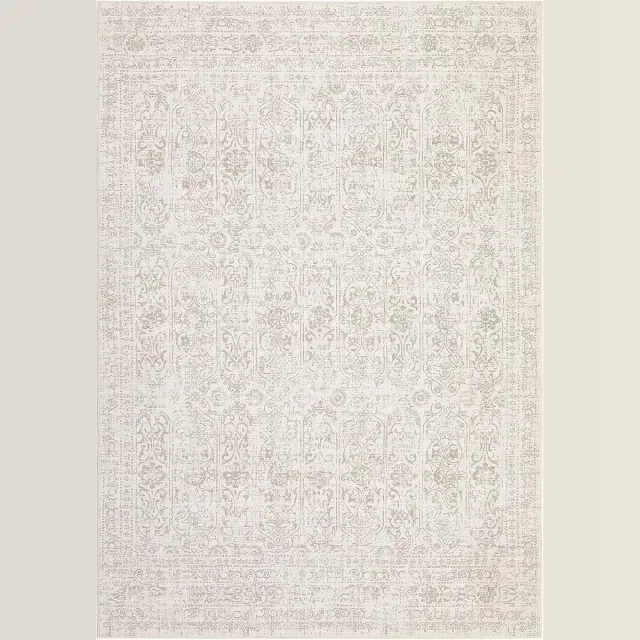 Triumpunpre Oosters Vintage Vloerkleed - Wasbaar Antislip Kortpolig Bloemmotief - Beige - 60x230 cm