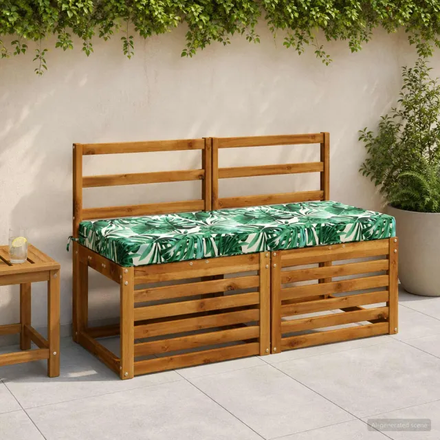 vidaXL Bankkussen SOEST 100% Polyester Bladpatroon 110 x 50 x 8 cm Groen