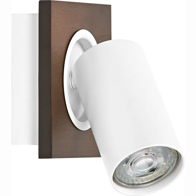 Osram DECOR SPOT MERCURY, 1 x 3,4W, 230lm, hout-look, wit, spot, verstelbare koppen, veelzijdig gebruik, interieurspot, vervangbare ledlampen, warm witte lichtkleur, GU10 Wit|Houtdecor