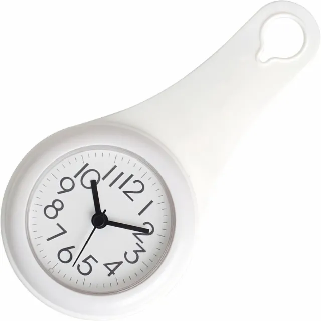 longziming Douche Timer - Mini Badkamer Klok - Analoge Wandklok - Waterdicht En Anti-Beslag - Stille Werking Zonder Tikgeluid - Siliconen PVC En Kunststof - Robuust En Kraskbestendig - Ideaal Voor Douche En Keuken - 1 Stuk wit